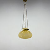 1950's Glass & Brass Pendant Light