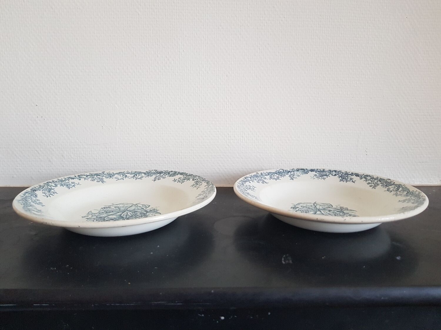 Set of 6 hollow plates iron earth