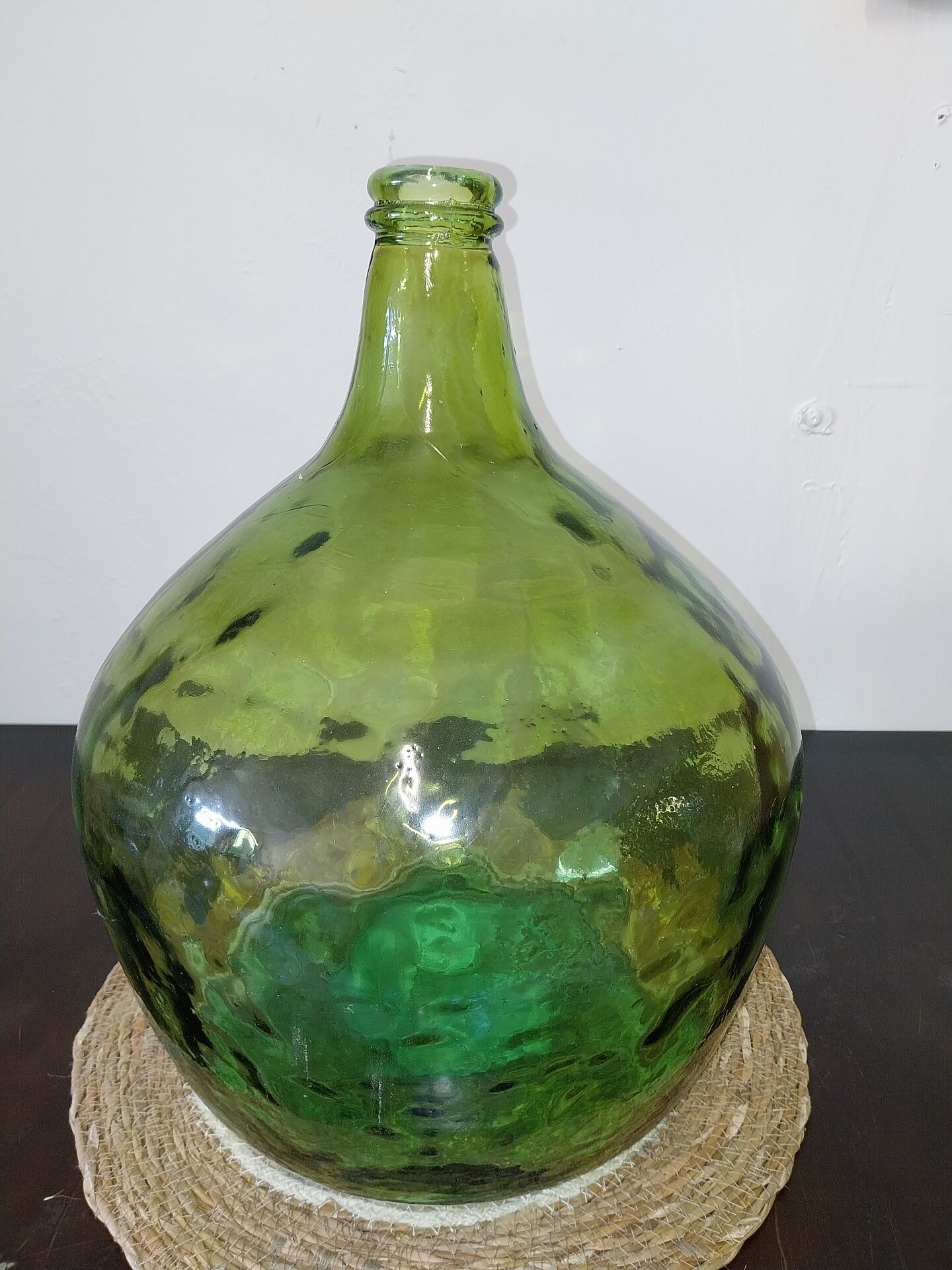 Dame Jeanne grand modèle en verre verte