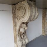 Wall Console Table With 18th Century Sandstone Pillars
