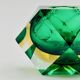 Vase géométrique Murano Sommerso en verre vert émeraude, années 1970