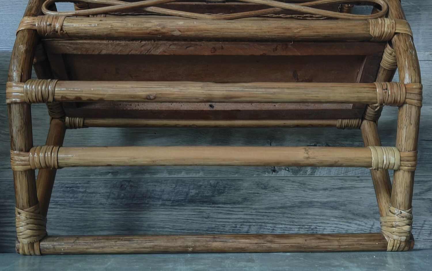 Vintage rattan shelf