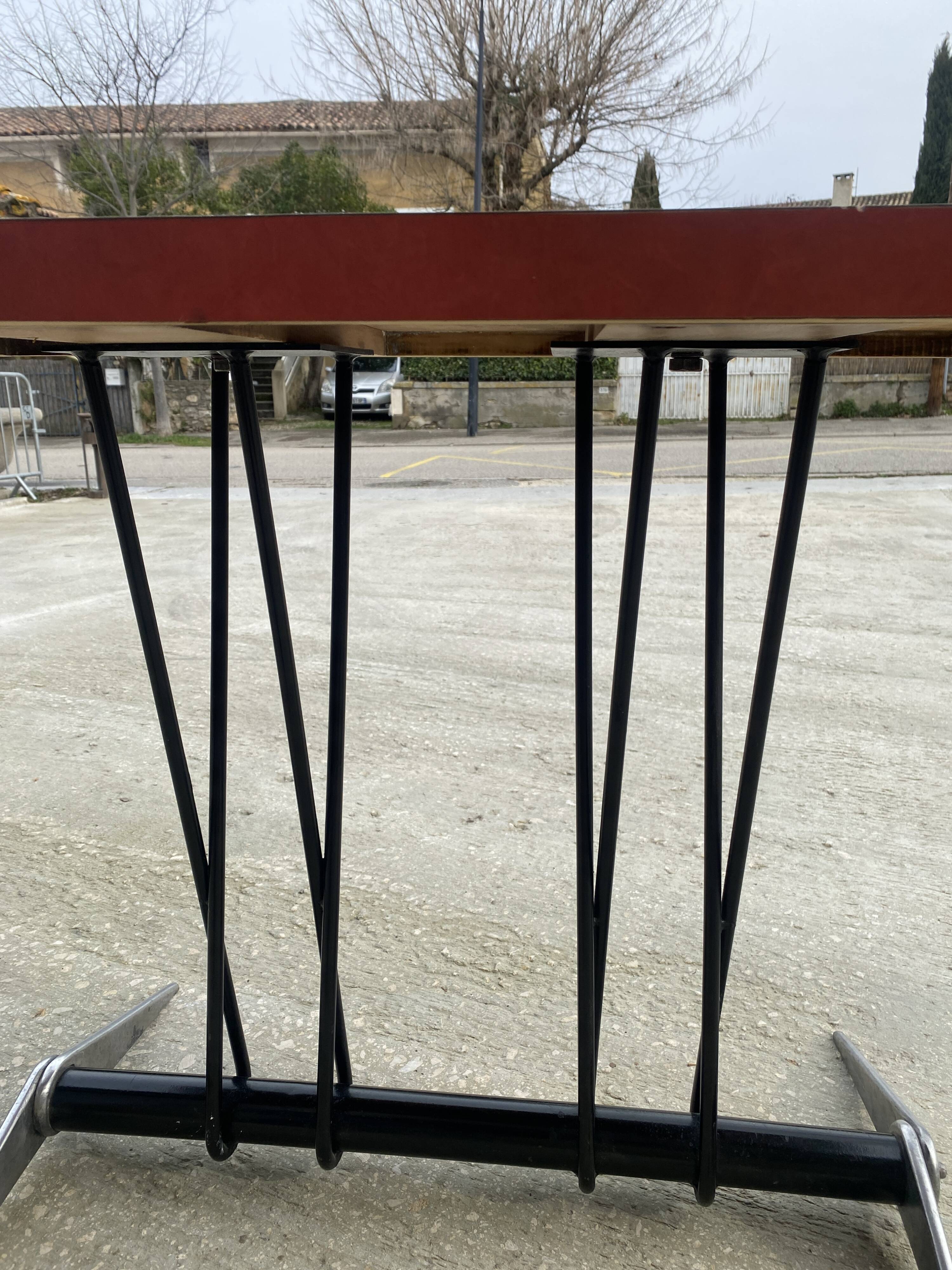 Jean Prouvé table from the refreshment area of the Dancourt-les-Conflans Aeroclub.