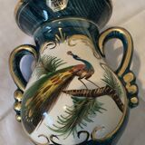 Ceramic vase with handles and gilding