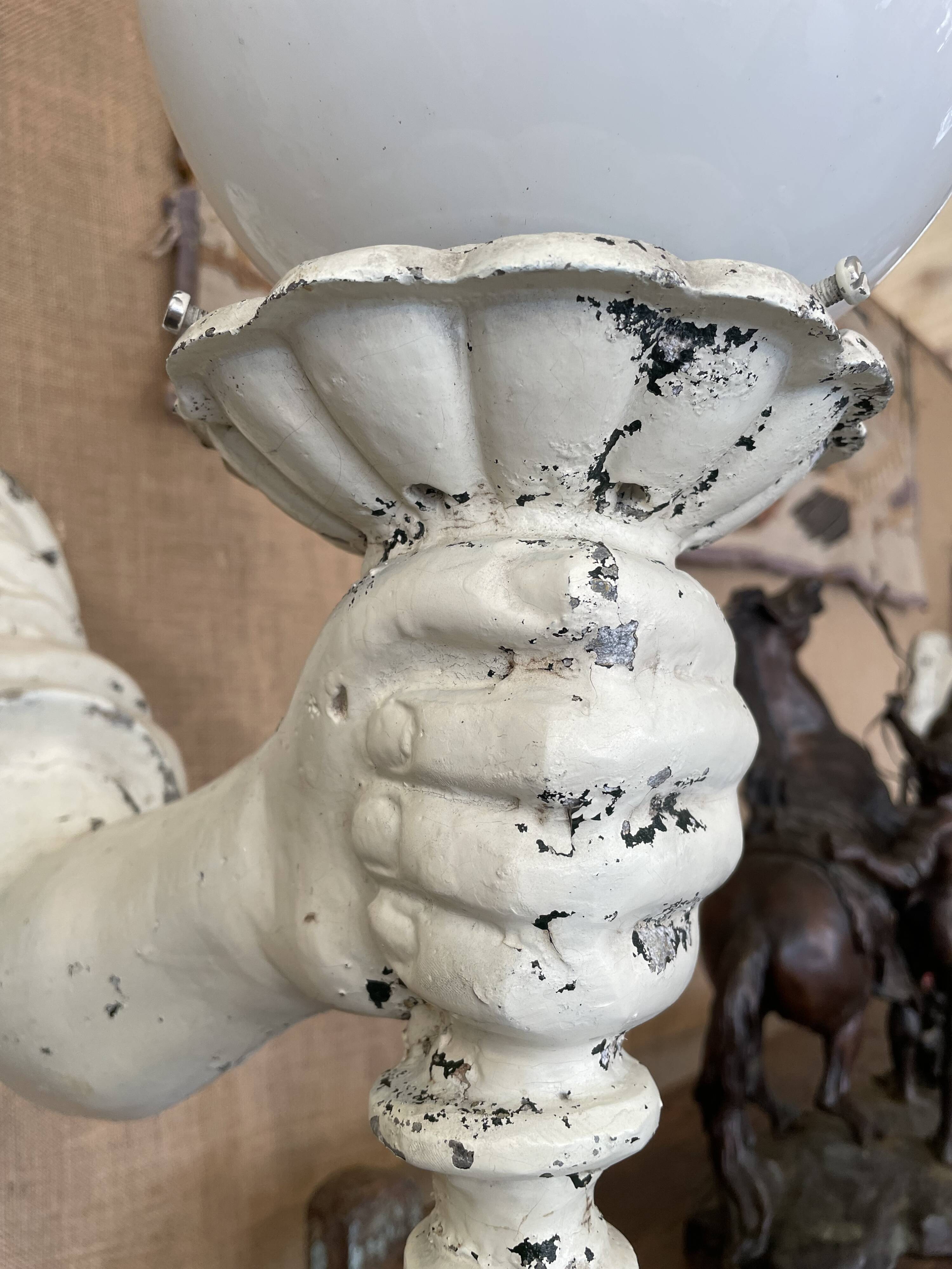 Pair of cast aluminum light arms