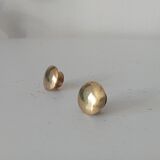 Pair of vintage brass "lens" knobs/furniture handles