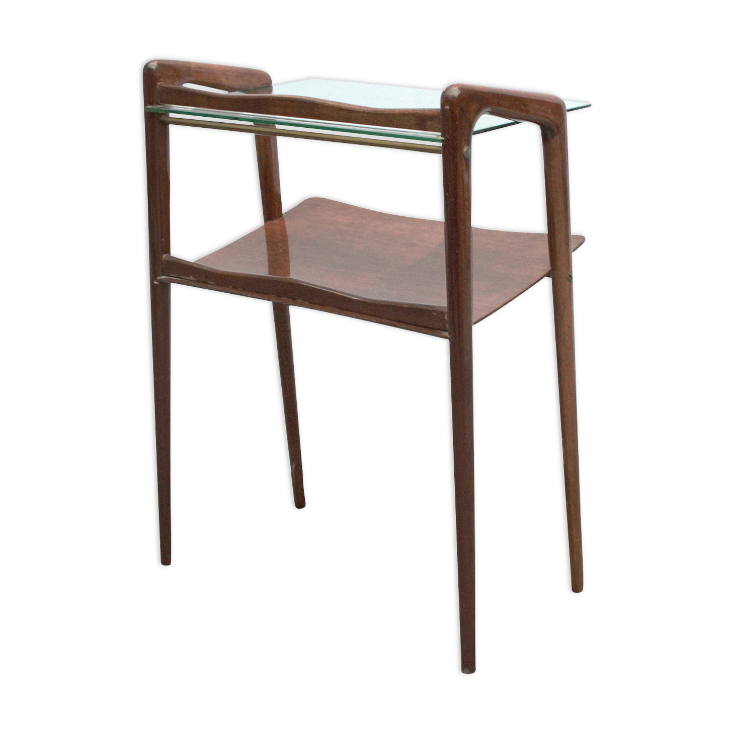 Table d'appoint en bois et verre