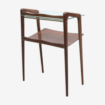 In wood and glass side table