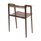 In wood and glass side table