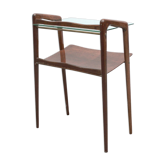 In wood and glass side table
