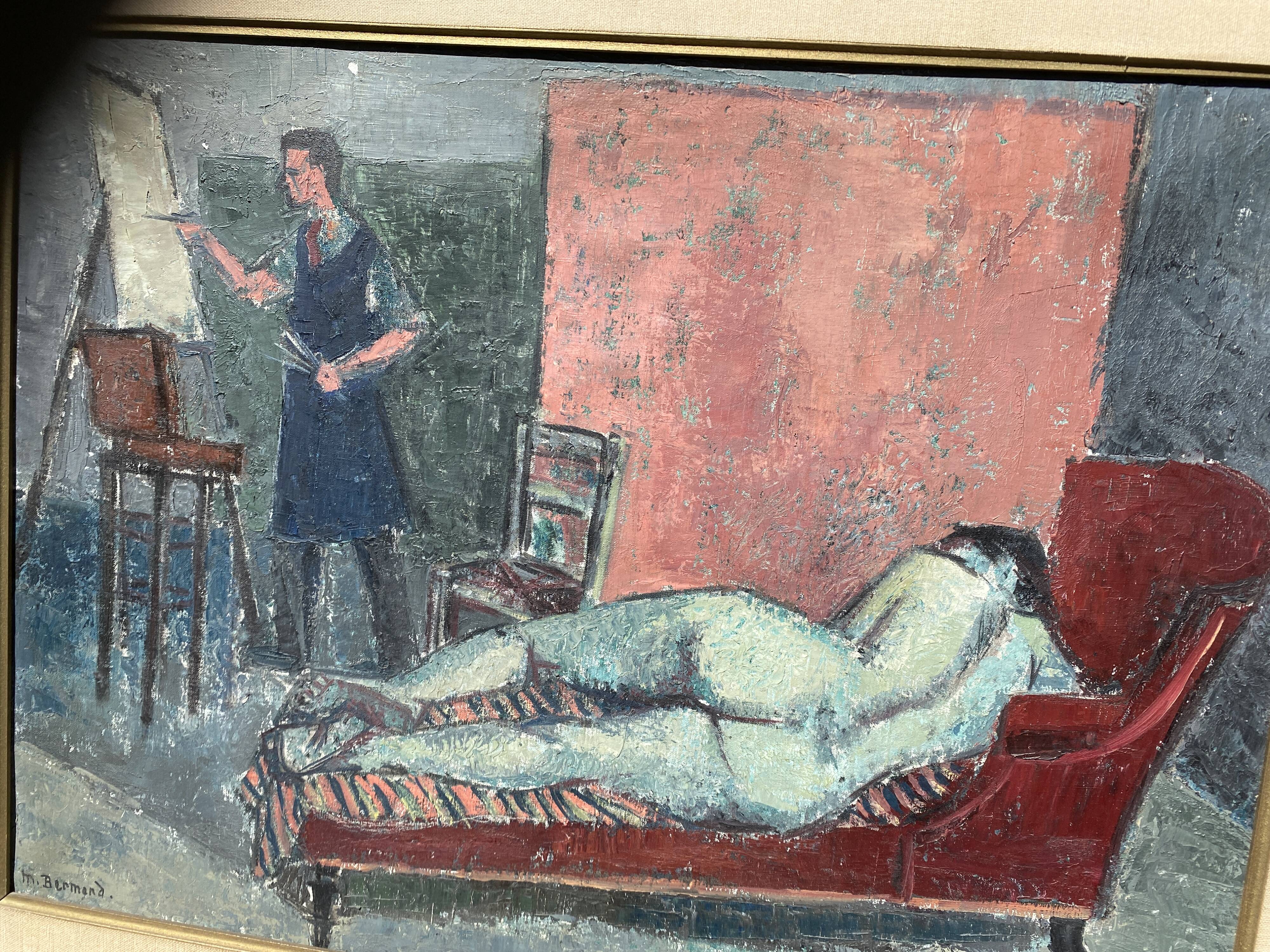 Marguerite Bermond « nu au divan rouge »