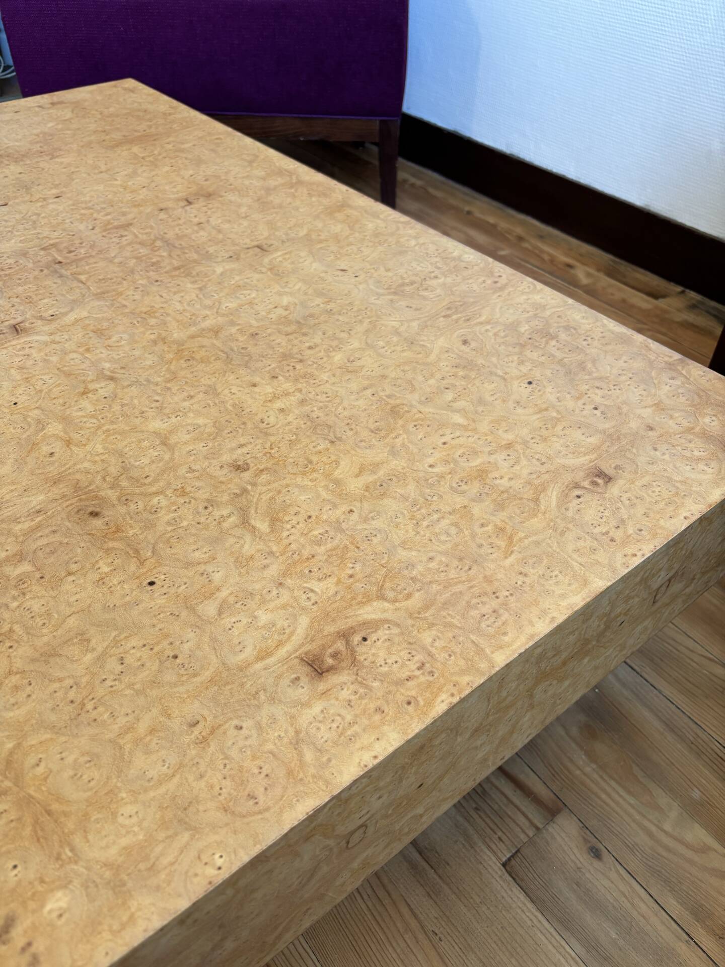 Vintage elm burl coffee table