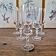 Crystal champagne flutes with worked stems (set of 6 or 12)