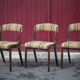 Set of 6 vintage chairs Self n14 solid wood 1960