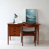 Scandinavian teak desk with three drawers, 1950s/60s