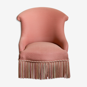 Fauteuil crapaud rose et or