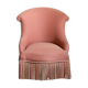 Fauteuil crapaud rose et or