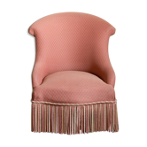 Fauteuil crapaud rose et or