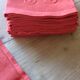 10 red linen damask towels