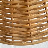 Wooden foot lamp rattan lampshade
