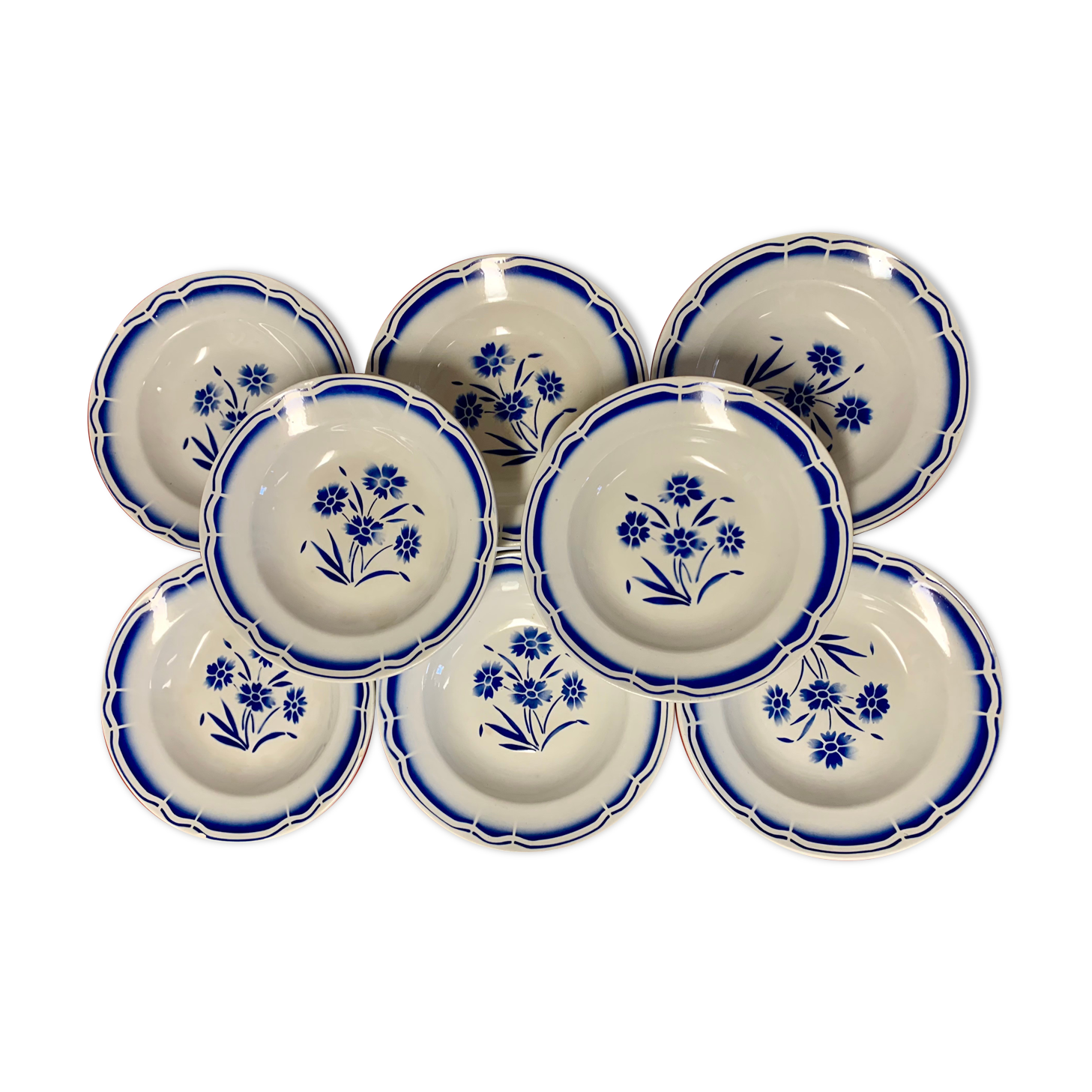 Lot de 8 assiettes creuses badonviller