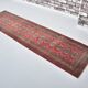Tapis de couloir turc en laine rouge