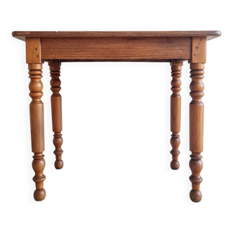 Table ancienne - bureau en bois massif pieds tournés