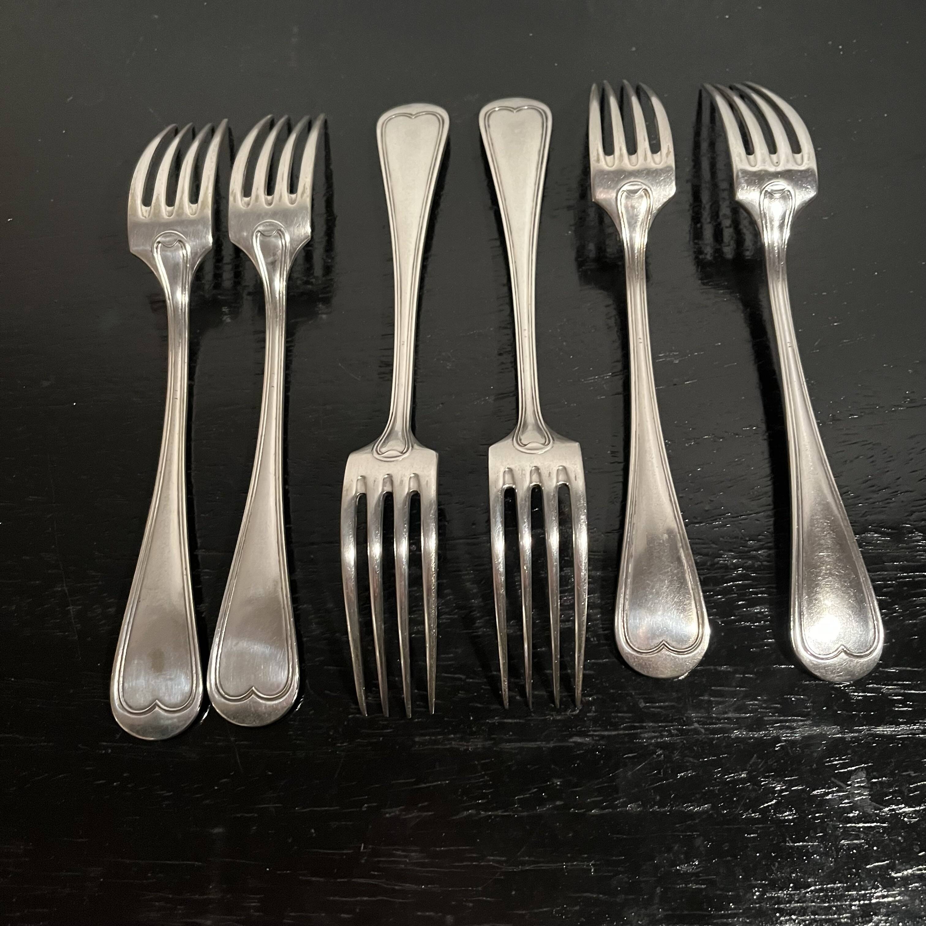 Silver-plated metal forks