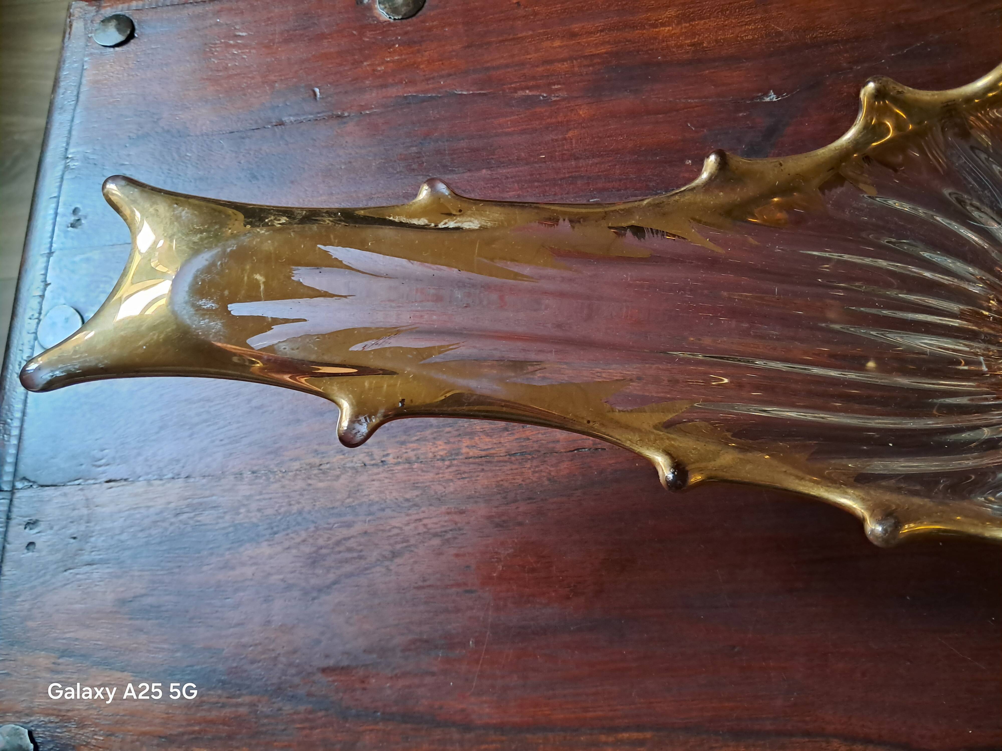 Vintage fruit bowl in crystal and gold from Royal Crystalery of Bayel.