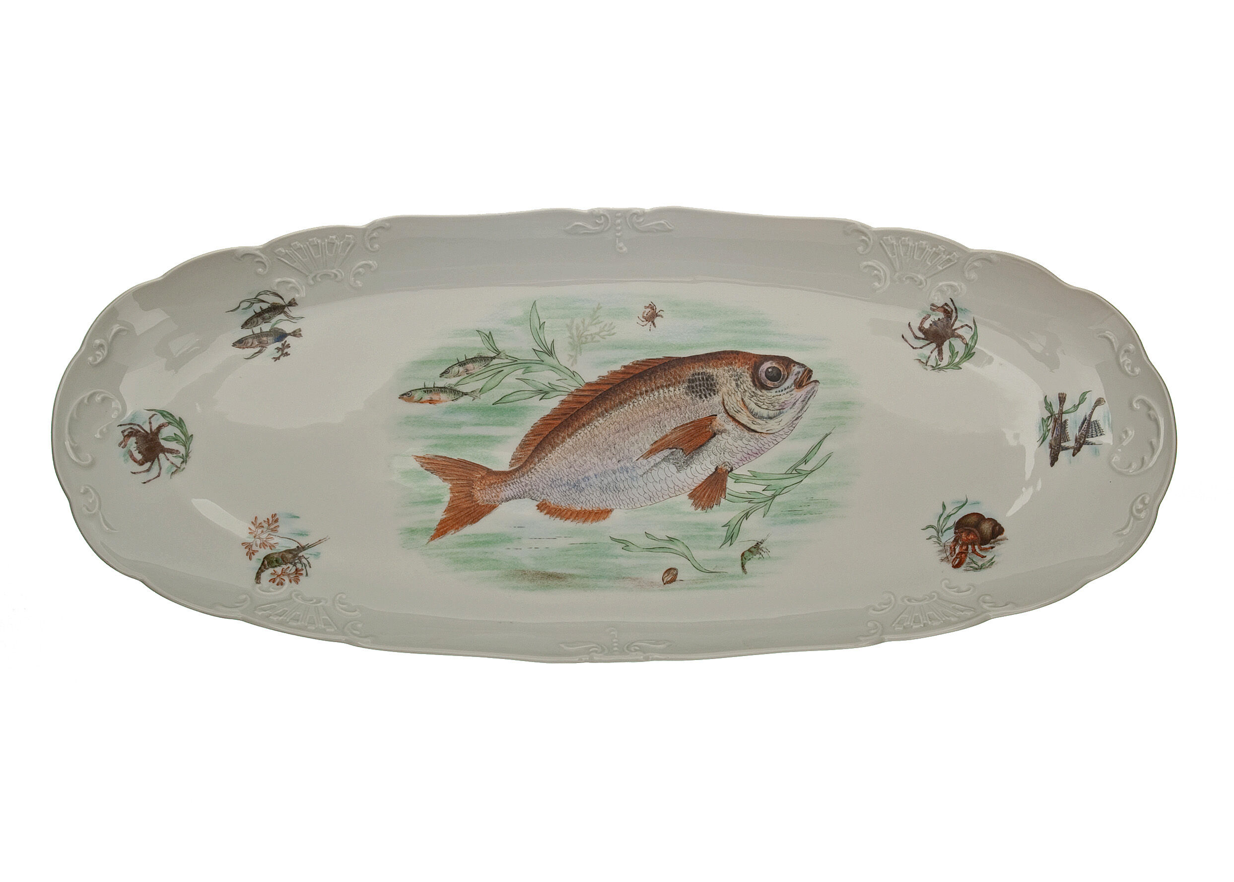 Vintage GL Limoges porcelain fish service