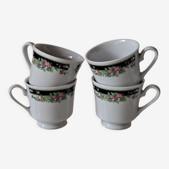Chinese cups flowered porcelain