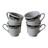 Chinese cups flowered porcelain