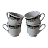 Chinese cups flowered porcelain