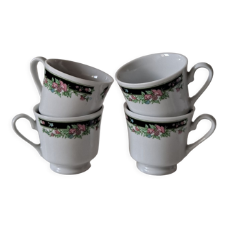 Tasses chinoises porcelaine fleurie