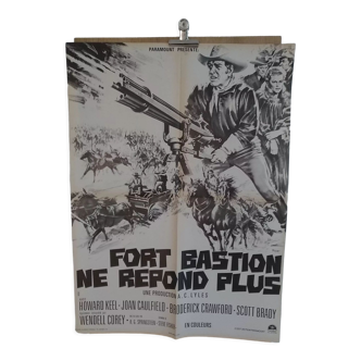 Affiche de cinéma pliée  originale 1966, western  fort bastion ne répond plus