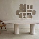 Calypso oval dining table 220x100 natural travertine