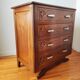 Art Deco chest of drawers in solid walnut
