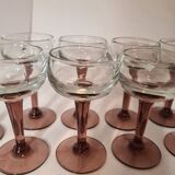 Porto glasses on colored stand x 9