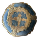 Vintage Florentine Coaster - Blue and Gold Wood (Diameter 10 cm)