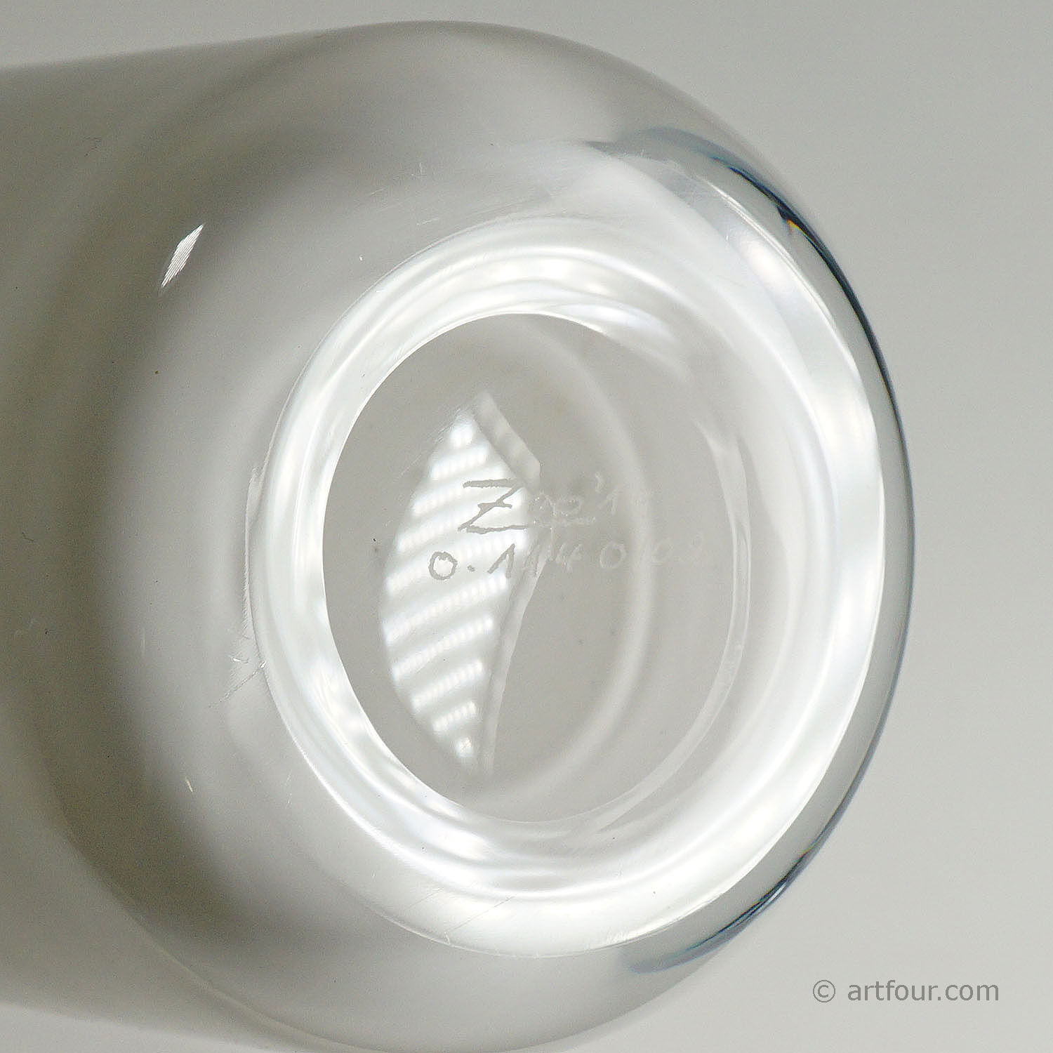 Vintage artistic glass vase by the Zwiesel Technical Glass School, Germany.