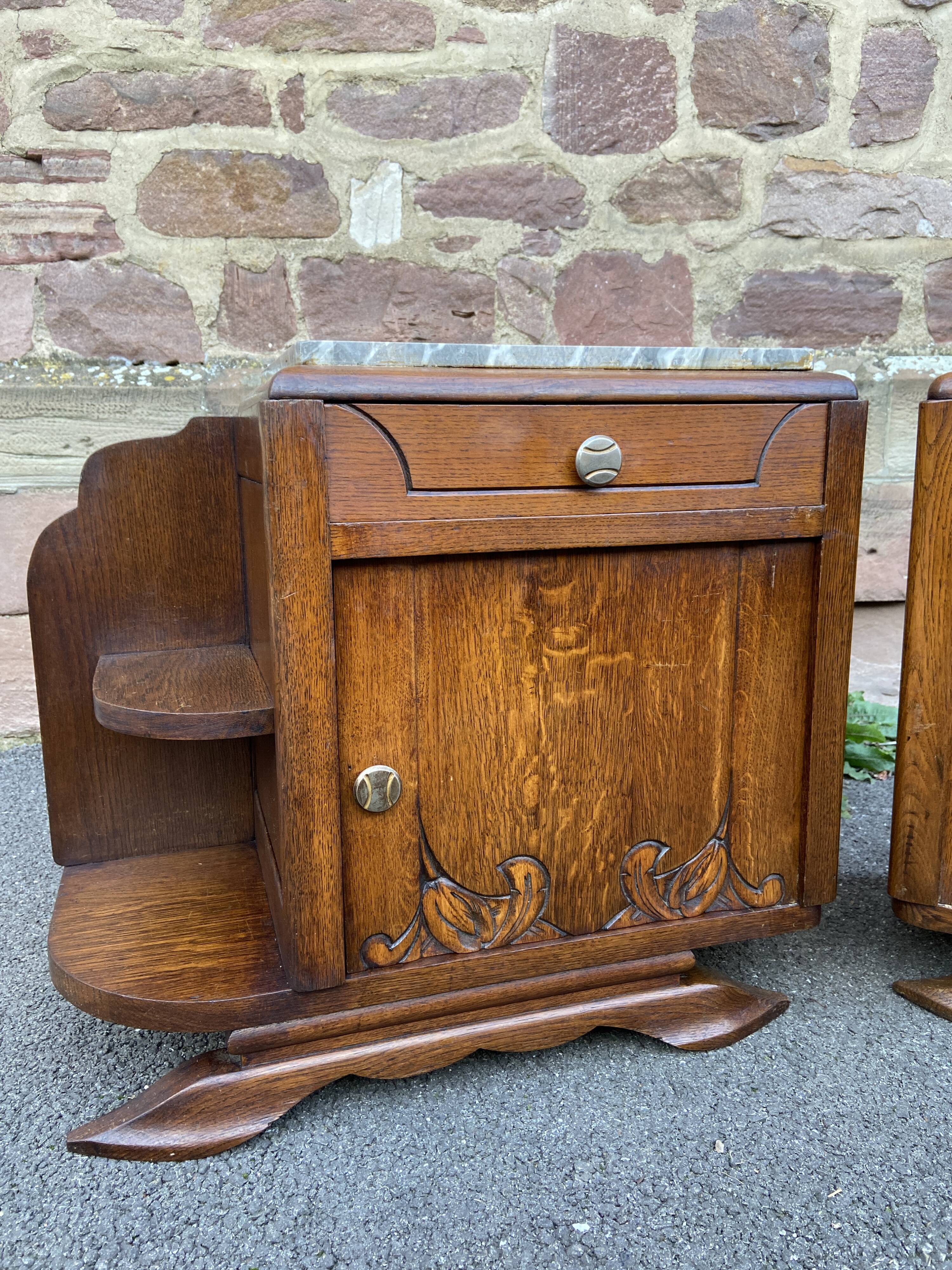 Pair of vintage Art Deco bedside tables 1950s