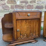 Pair of vintage Art Deco bedside tables 1950s
