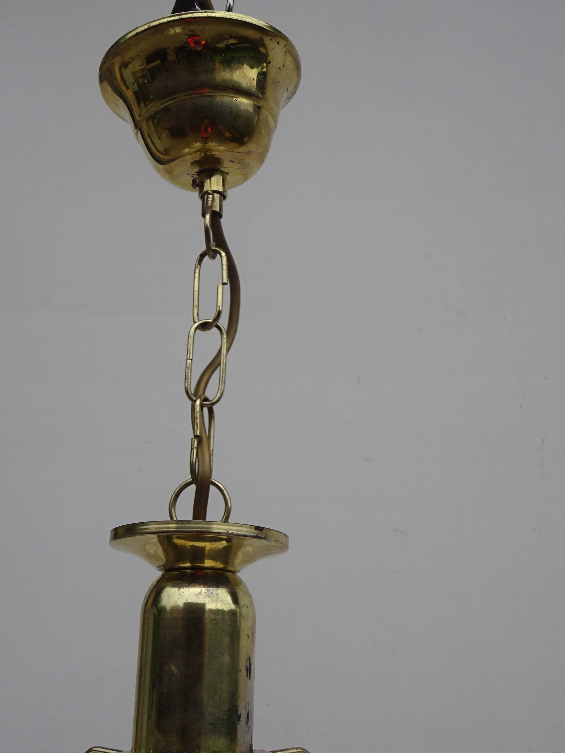 Suspension vintage en laiton doré