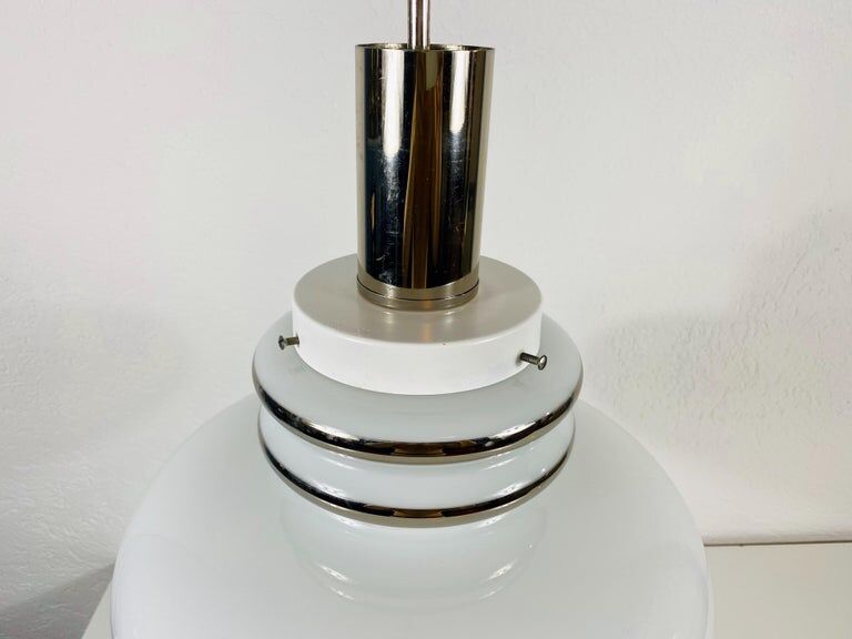 Opal glass suspension lamp by Peill and Putzler, circa 1970