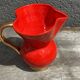 Red Pitcher Vase with Gold Accents Attributed to André Baud - Vallauris