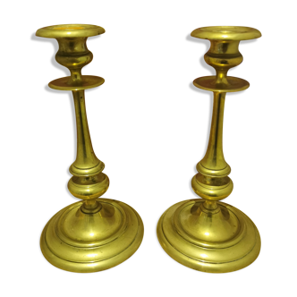 Pair of brass candlesticks