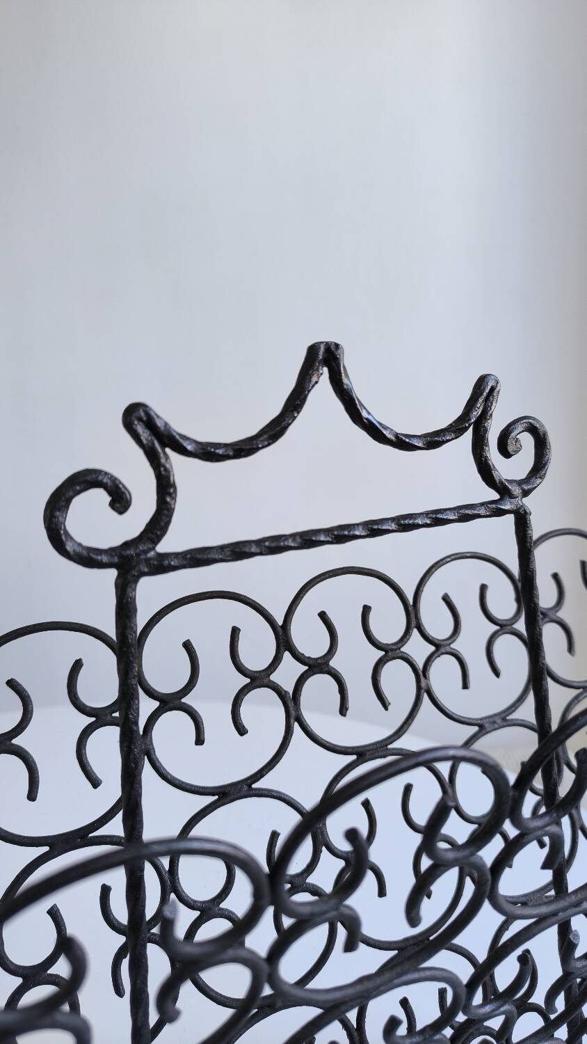 Wrought iron magazine rack 1960