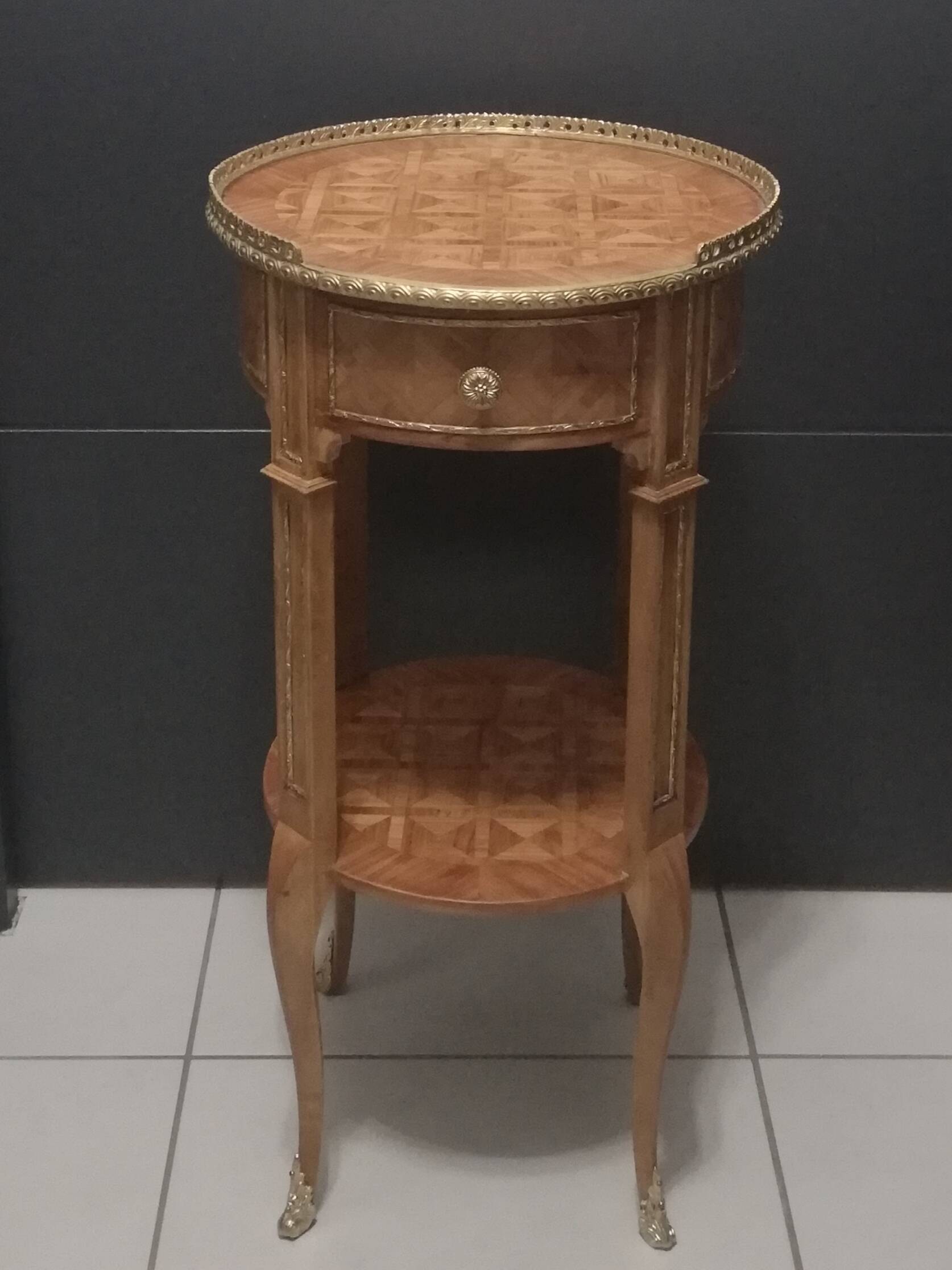 Louis XV style marquetry pedestal table or coffee table