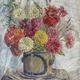 Painting HSToile "Bouquet of flowers" signed Desains 1947