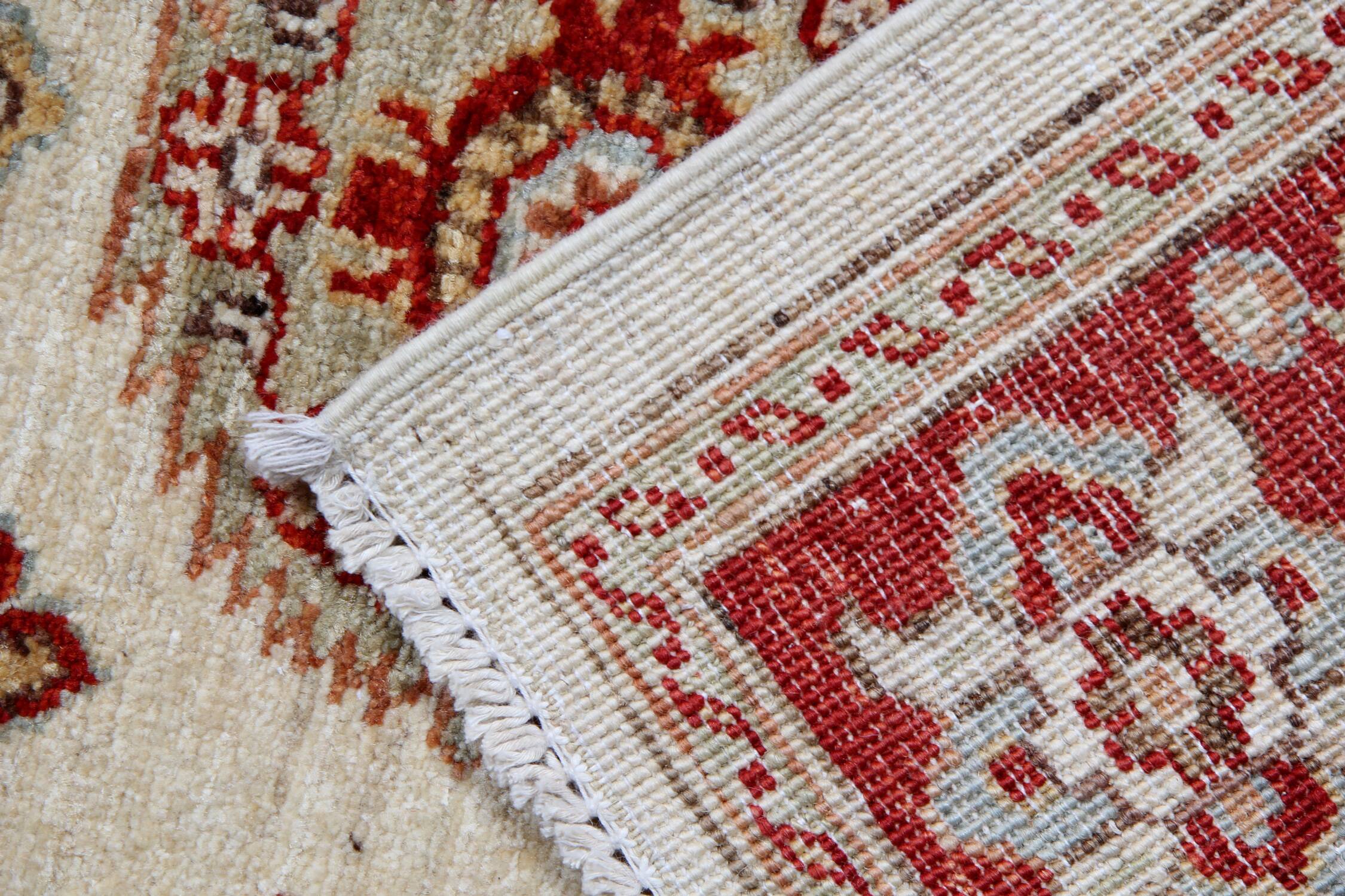 Traditional Runner Rug Handknotted Carpet Cream Area Red Afghan Rug Home De